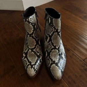 Faux Snakeskin Boots